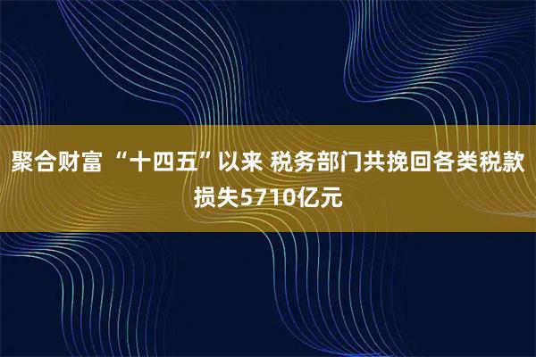 聚合财富 “十四五”以来 税务部门共挽回各类税款损失5710亿元